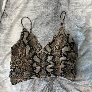 UO snake skin spaghetti crop top